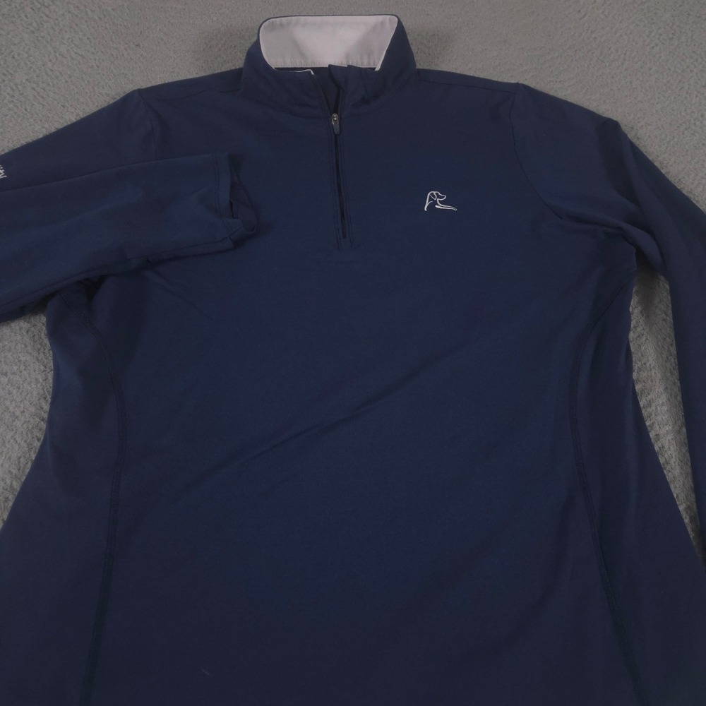 Rhoback Pullover Womens XL Navy Performance 1/4 Zip Stretch Logo Active Top